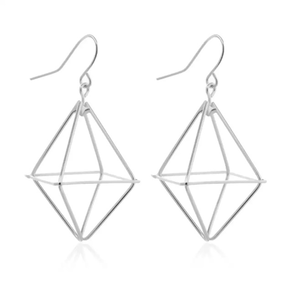 NEW!💙💎DOUBLE TETRAHEDRON!!! AWESOME!💎💙SILVERY! - Picture 7 of 8